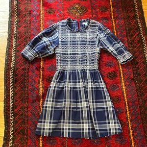 NWOT Hill House Nap Dress Vivi Nap Dress Navy Spring Plaid Small!